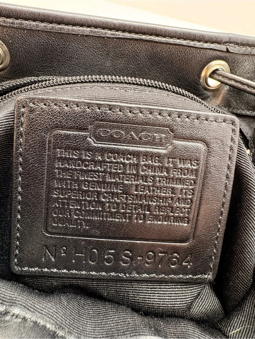 Coach compact drawstring
